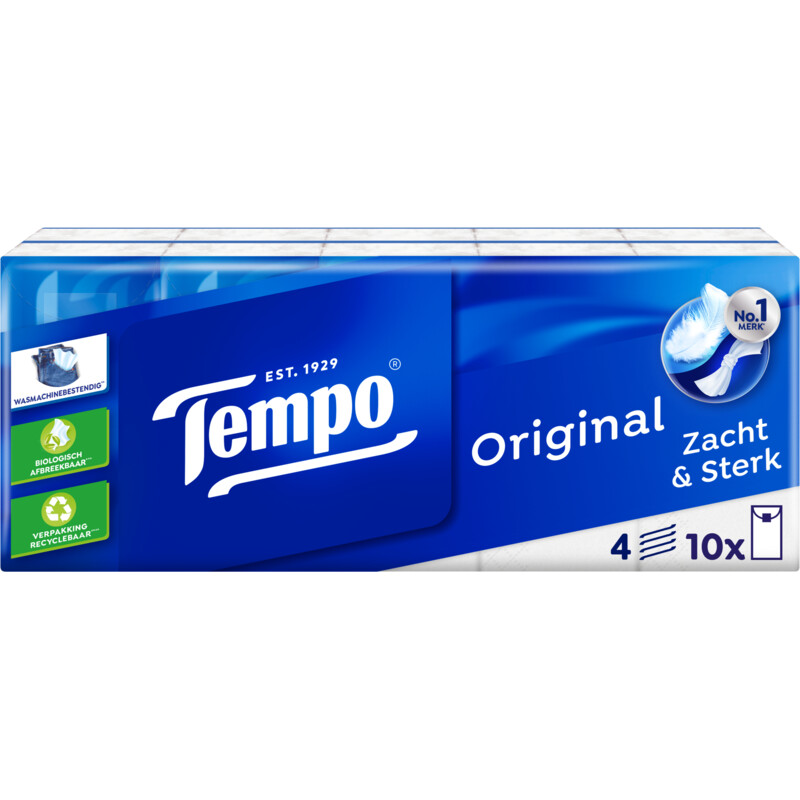Een afbeelding van Tempo Original 4-laags zakdoeken
