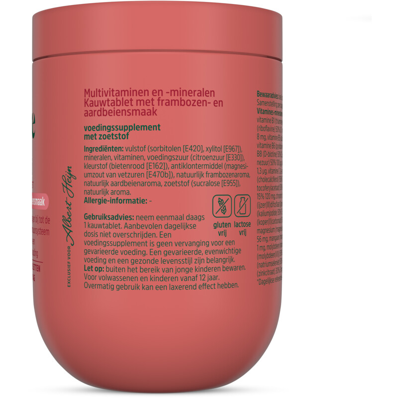 Een afbeelding van Care Multi alles-in-1 kauwtabletten framboos