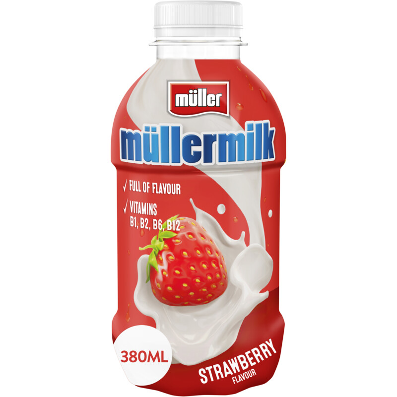 Een afbeelding van Müller Mullermilk aardbeismaak