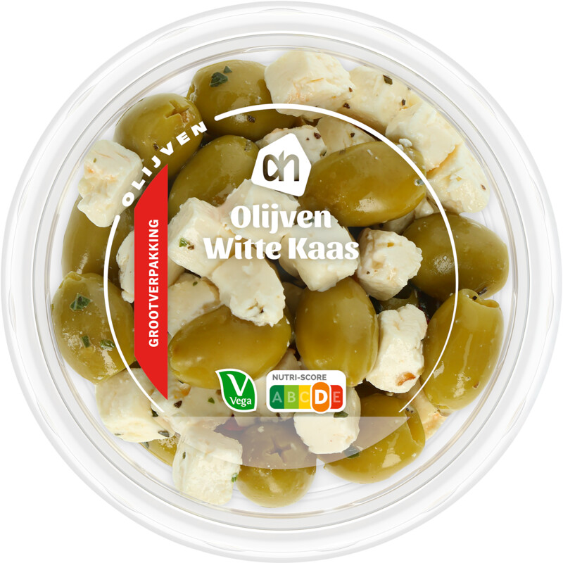 Een afbeelding van AH Olijven met witte kaas grootverpakking