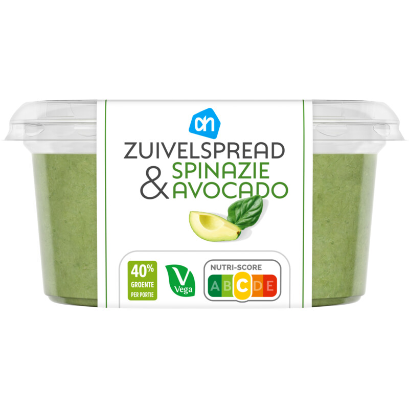 Een afbeelding van AH Zuivelspread spinazie avocado