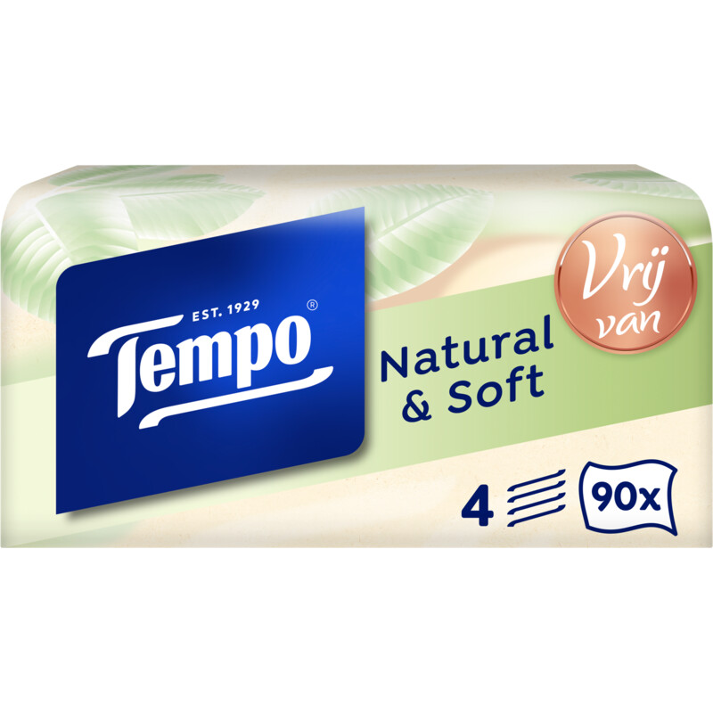Een afbeelding van Tempo Natural & soft box 4-laags zakdoeken