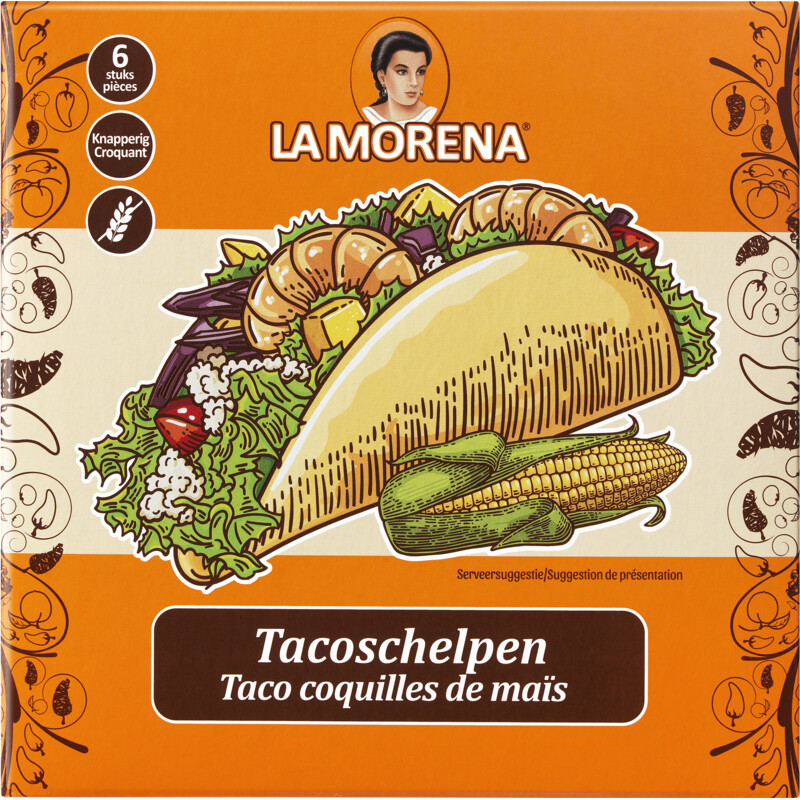 Een afbeelding van La Morena Tacoschelpen naturel