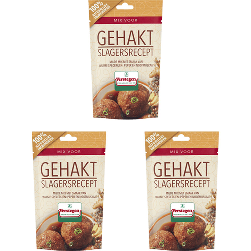 Een afbeelding van Verstegen Gehaktmix slagersrecept 3-pack