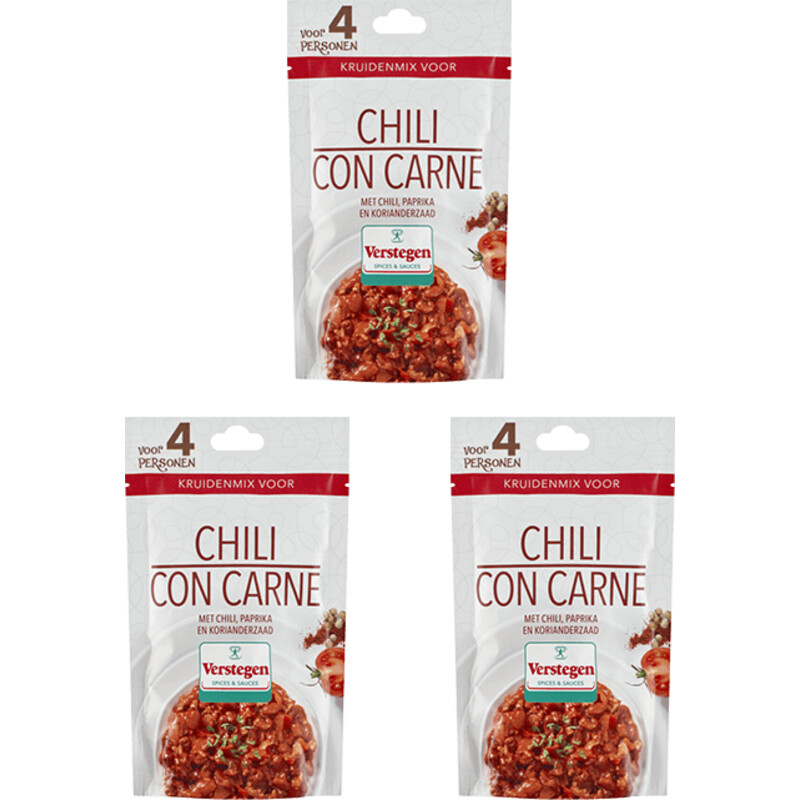 Een afbeelding van Verstegen Kruidenmix voor chili con carne 3-pack