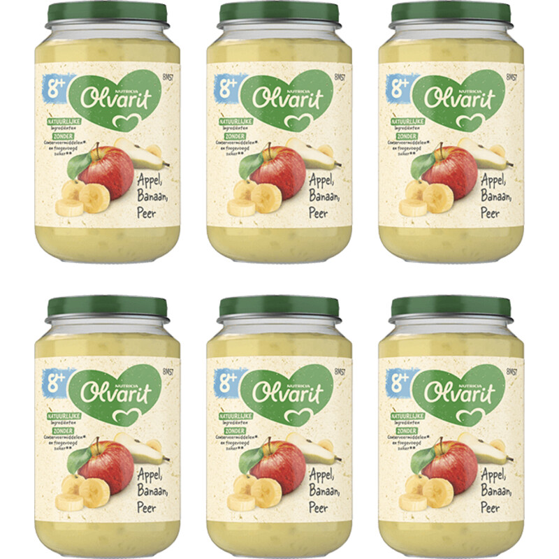 Een afbeelding van Olvarit Appel banaan peer 8m+ 6-pack