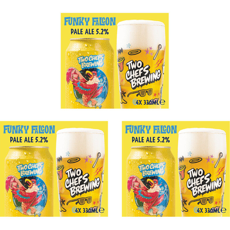 Een afbeelding van Two Chefs Brewing Funky falcon 12-pack