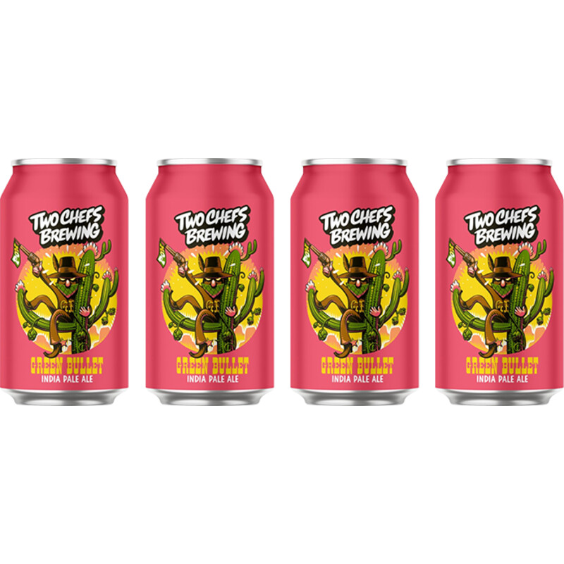 Een afbeelding van Two Chefs Brewing Green bullet 4-pack