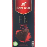 Een afbeelding van Côte d'Or 70% Pure chocolade reep intense