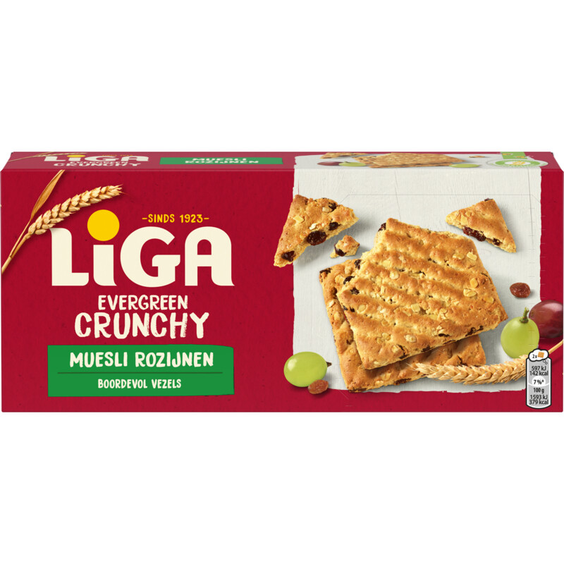 Een afbeelding van Liga Evergreen crunchy muesli rozijnen