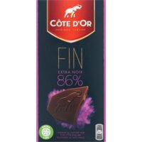 Een afbeelding van Côte d'Or Chocolade reep extra intense puur 86%