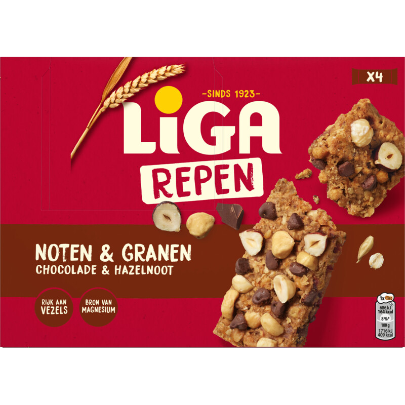 Een afbeelding van Liga Repen noten & granen chocolade