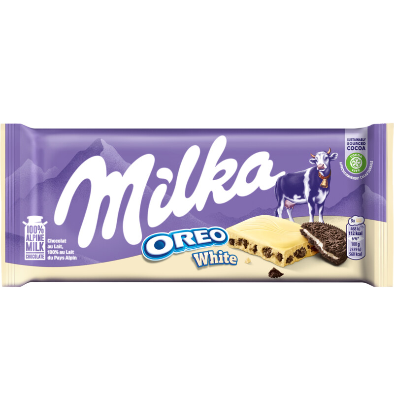 Een afbeelding van Milka Chocoladereep Oreo wit