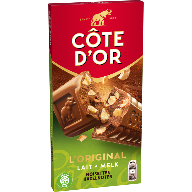 Een afbeelding van Côte d'Or Chocoladereep melk stukjes hazelnoot