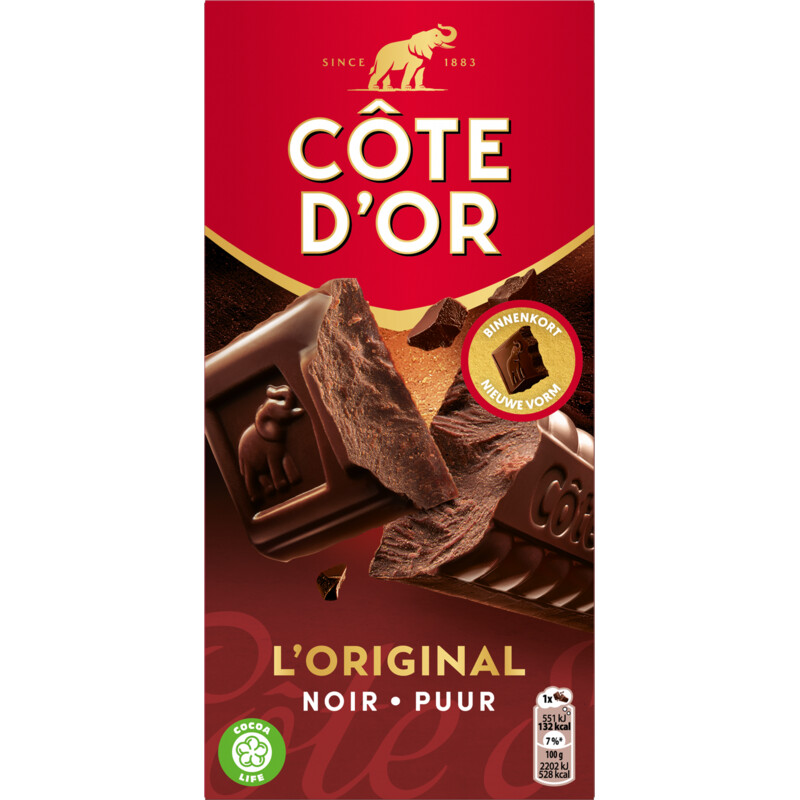 Een afbeelding van Côte d'Or Chocoladereep puur
