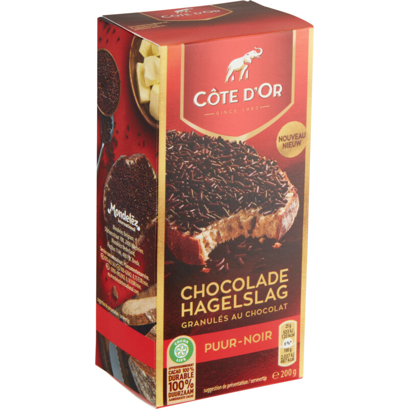 Een afbeelding van Côte d'Or Chocolade hagelslag puur