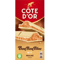 Een afbeelding van Côte d'Or BonBonBloc chocoladereep praliné wit