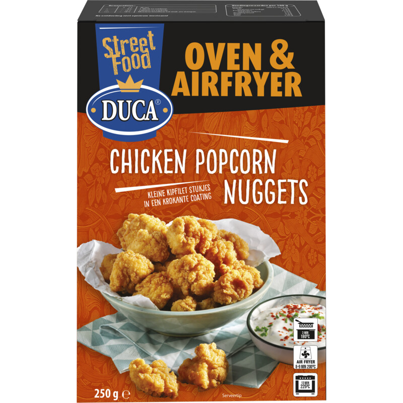 Een afbeelding van Duca Chicken popcorn nuggets