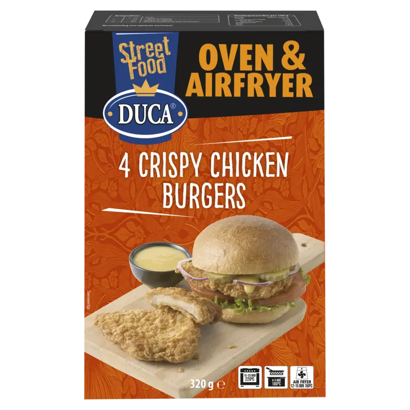 4 crispy chicken burgers