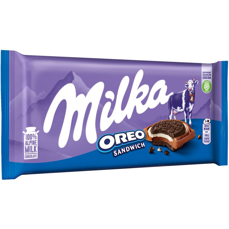 Een afbeelding van Milka Chocoladereep Oreo sandwich