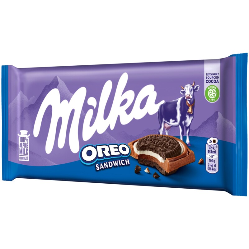 Een afbeelding van Milka Chocoladereep Oreo sandwich