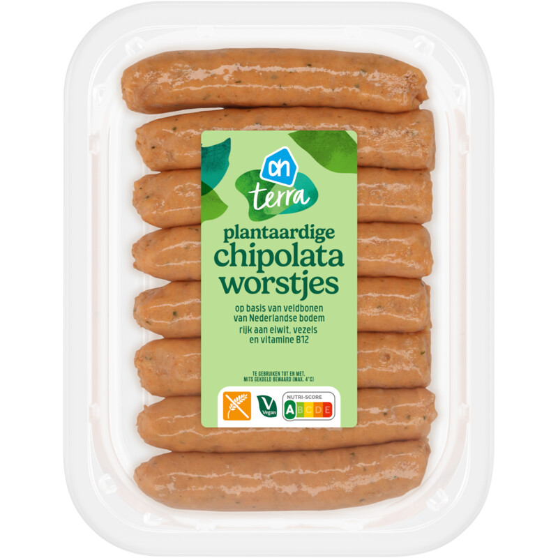 Een afbeelding van AH Terra Plantaardige chipolata worstjes