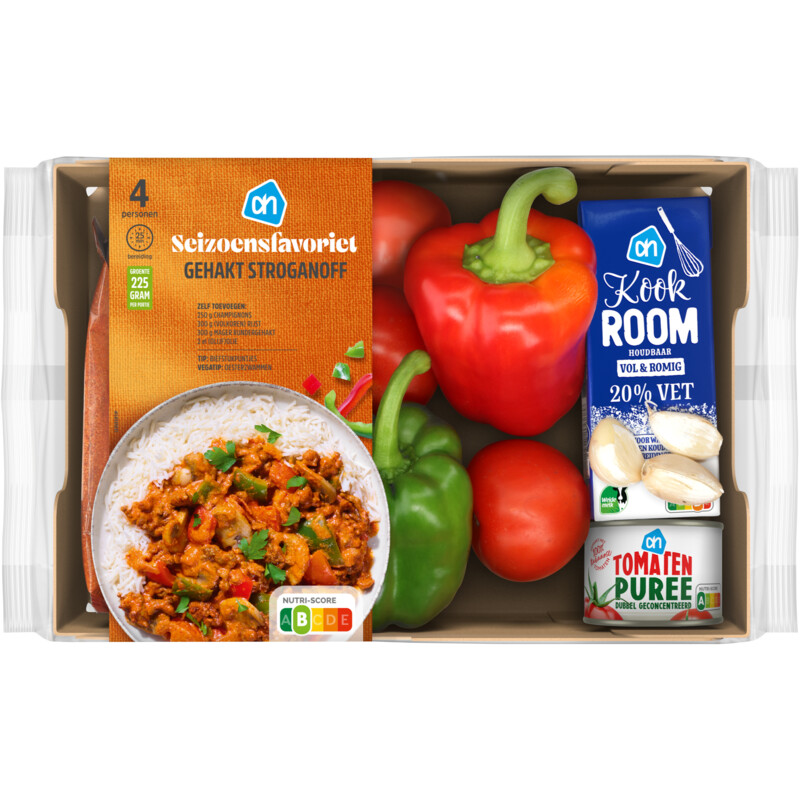 Een afbeelding van AH Gehakt stroganoff verspakket