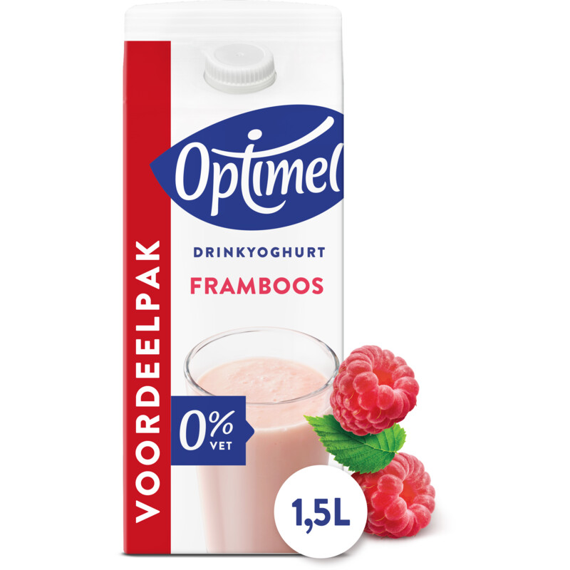 Een afbeelding van Optimel Drinkyoghurt framboos voordeelpak