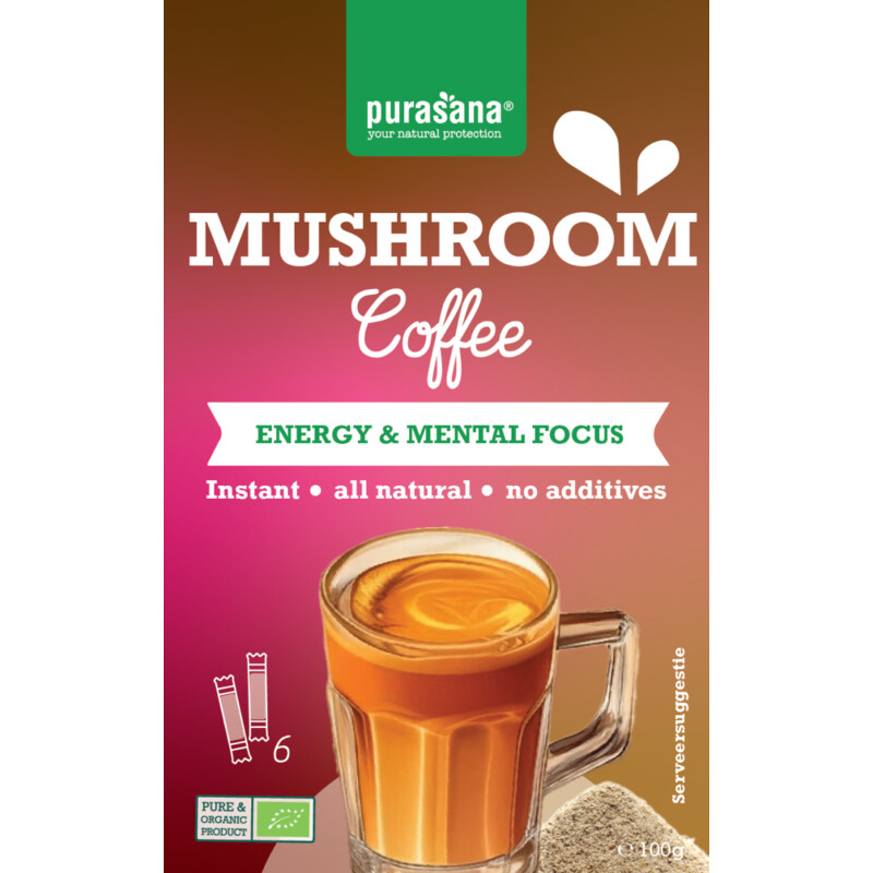 Een afbeelding van Purasana Mushroom coffee oploskoffie