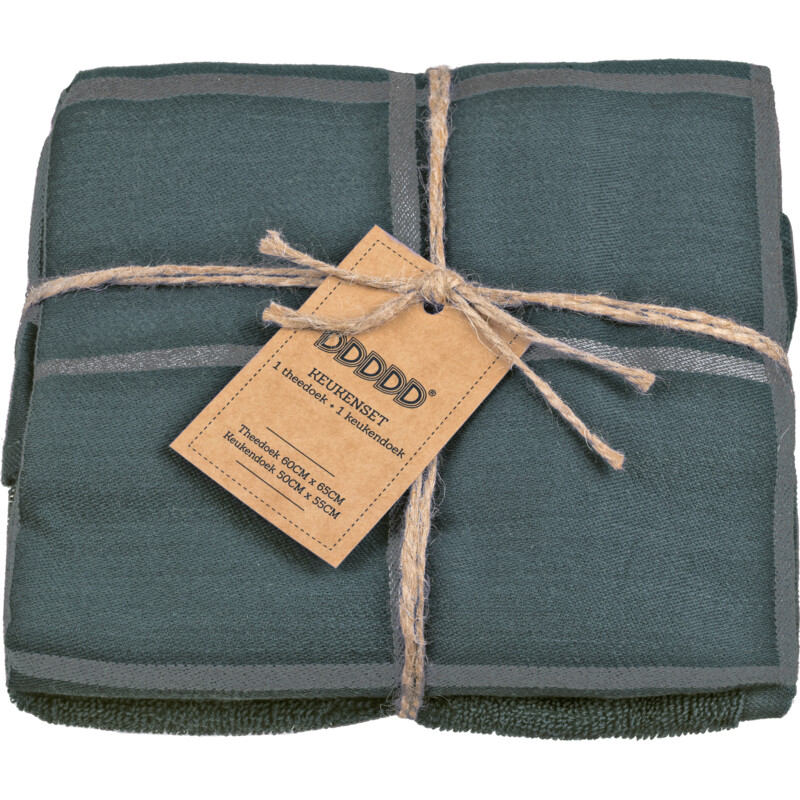 Een afbeelding van DDDDD Keukenset ruit donkergroen