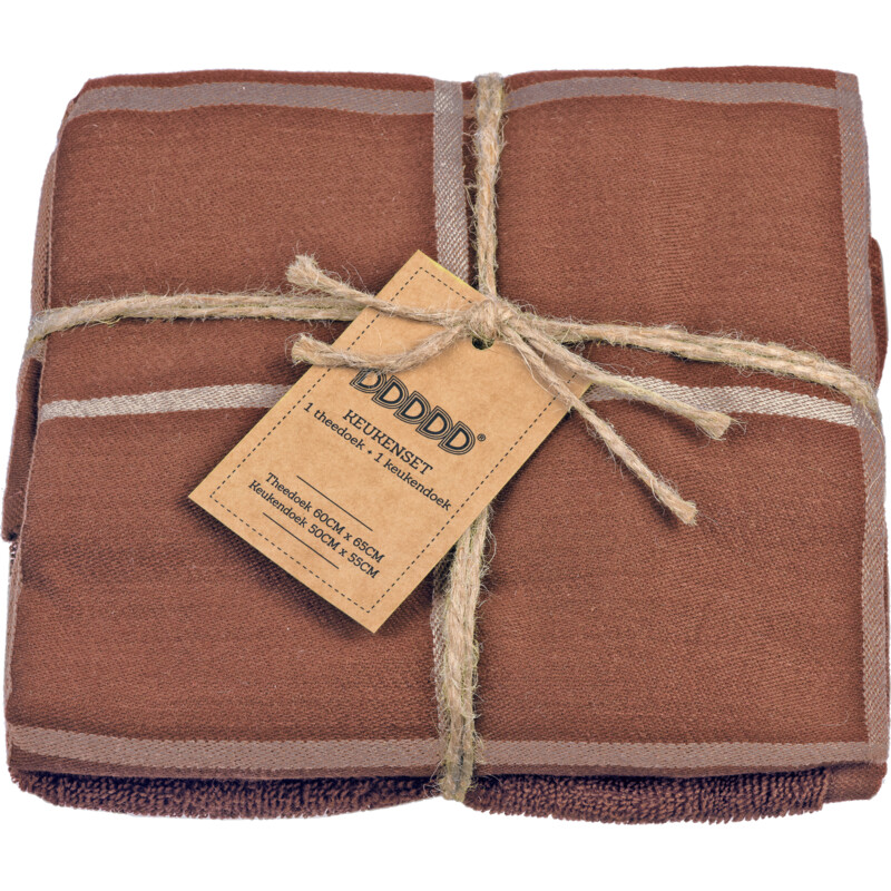 Een afbeelding van DDDDD Keukenset ruit terracotta