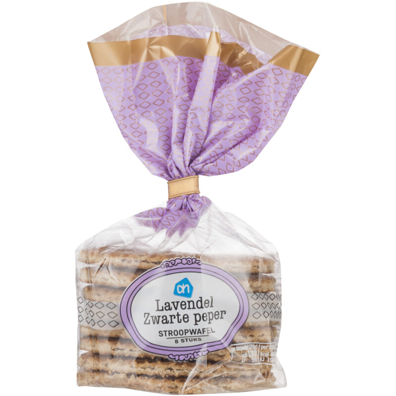 Een afbeelding van AH Stroopwafel lavendel- zwarte peper