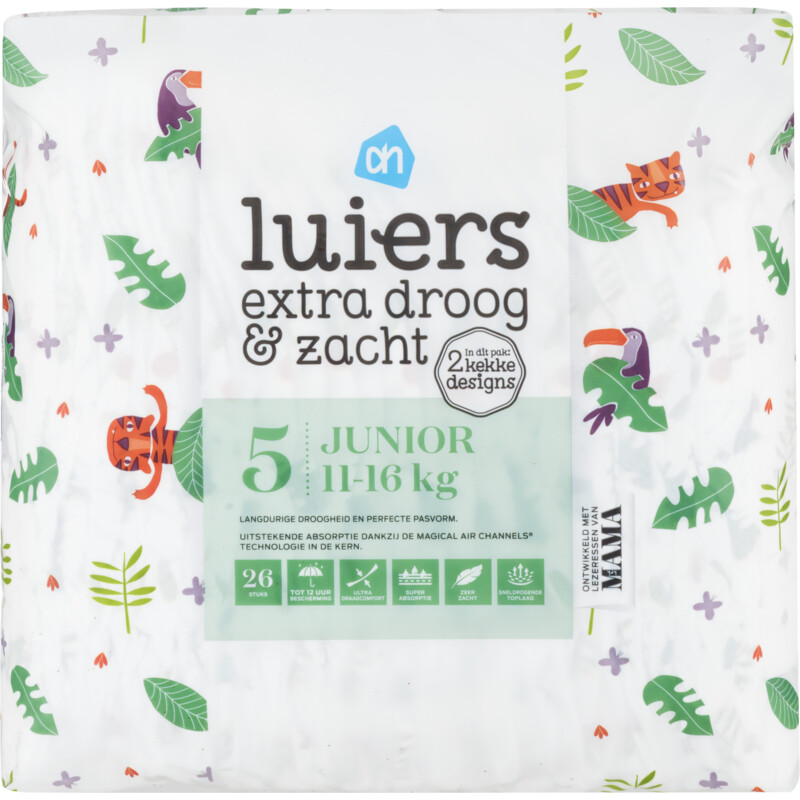Een afbeelding van AH Extra droog & zacht luiers maat 5