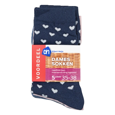 pdp-image-AH Dames sok 5pack blauw 35-38