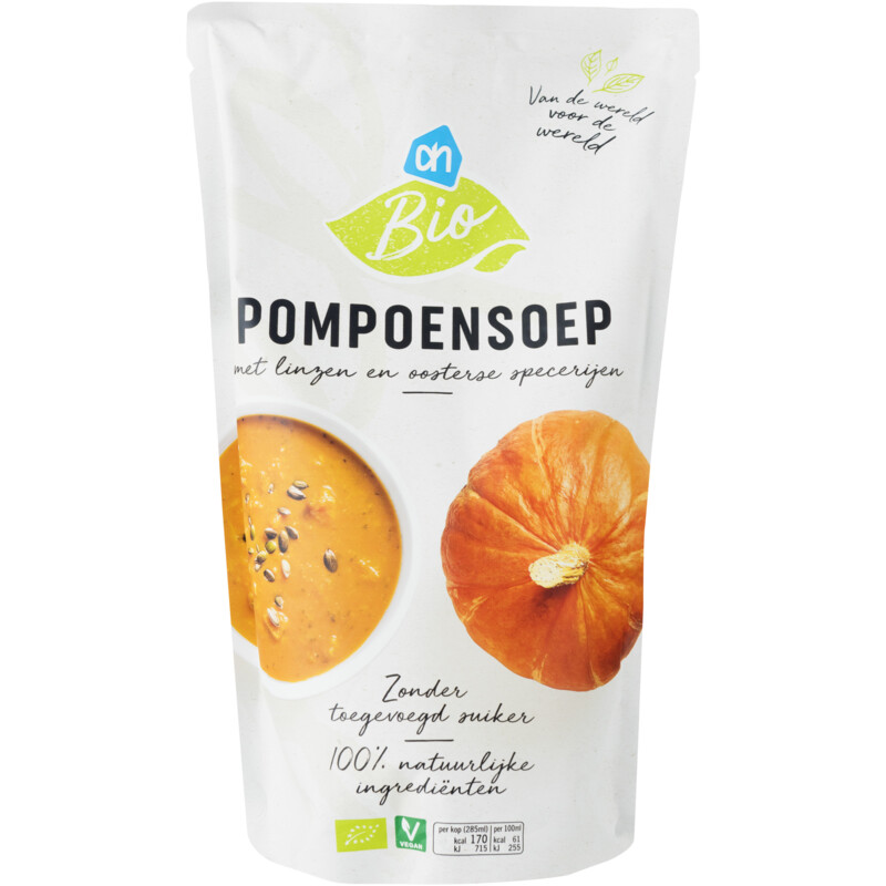 Een afbeelding van AH Biologisch Pompoen linzensoep