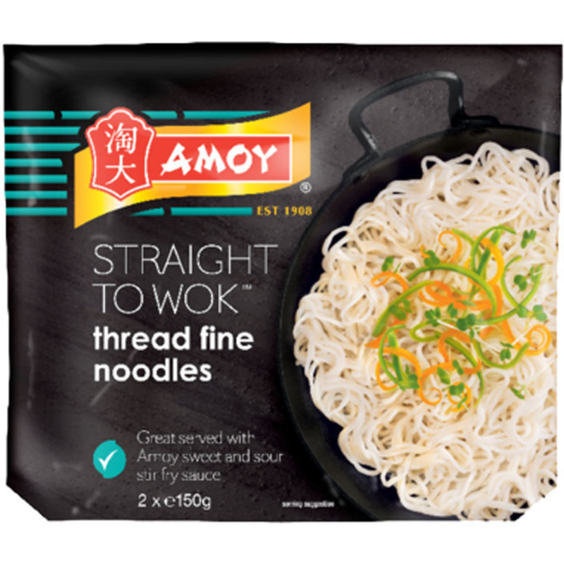 Een afbeelding van Amoy Straight to wok thread fine noodles