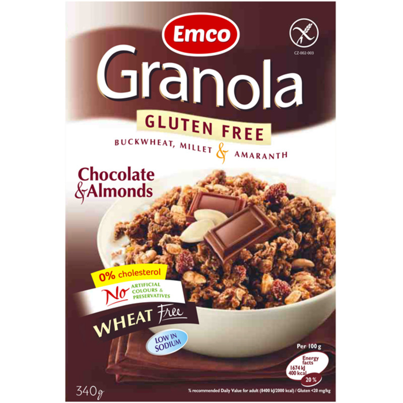 Een afbeelding van Emco Granola chocolade amandel