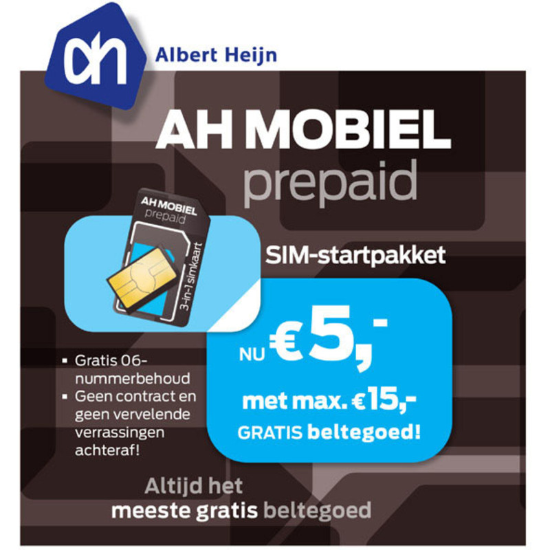 Een afbeelding van AH Mobiel prepaid startpakket