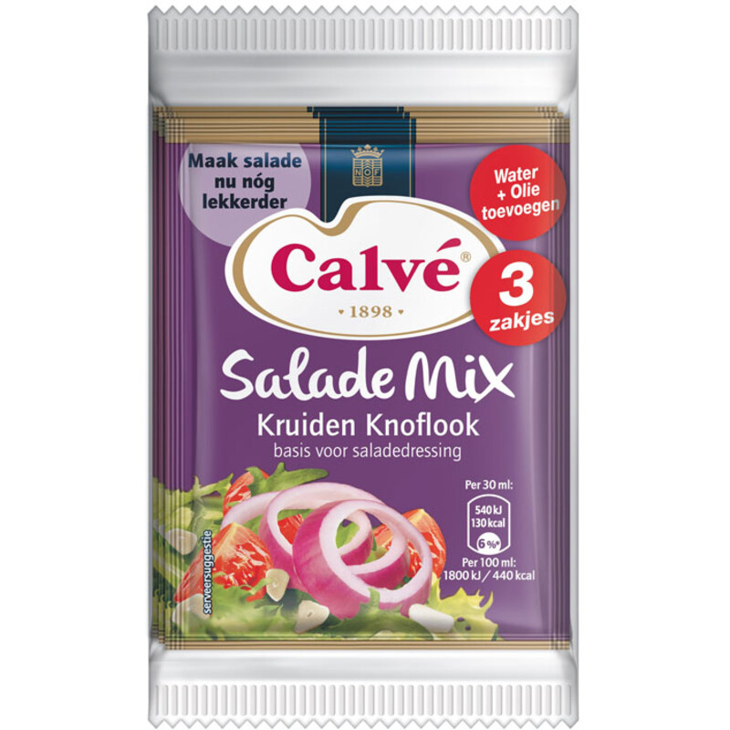 Een afbeelding van Calvé Calve salademix kruiden knofl 3x10G 12x