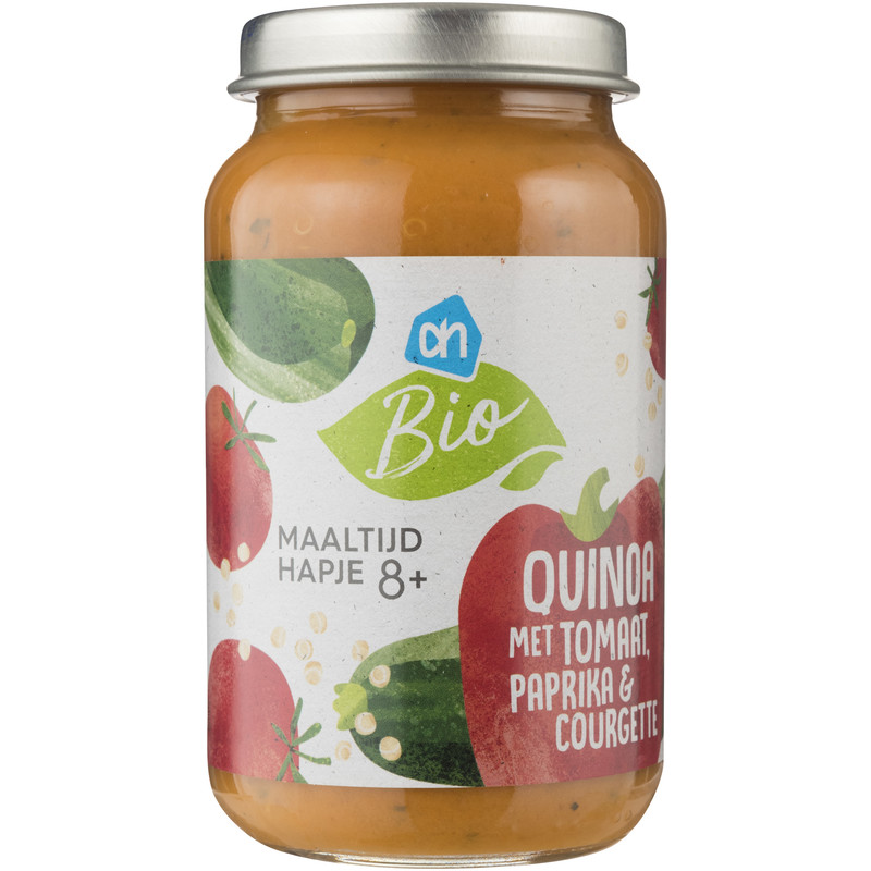 Een afbeelding van AH Biologisch Quinoa met tomaat paprika courgette 8m07