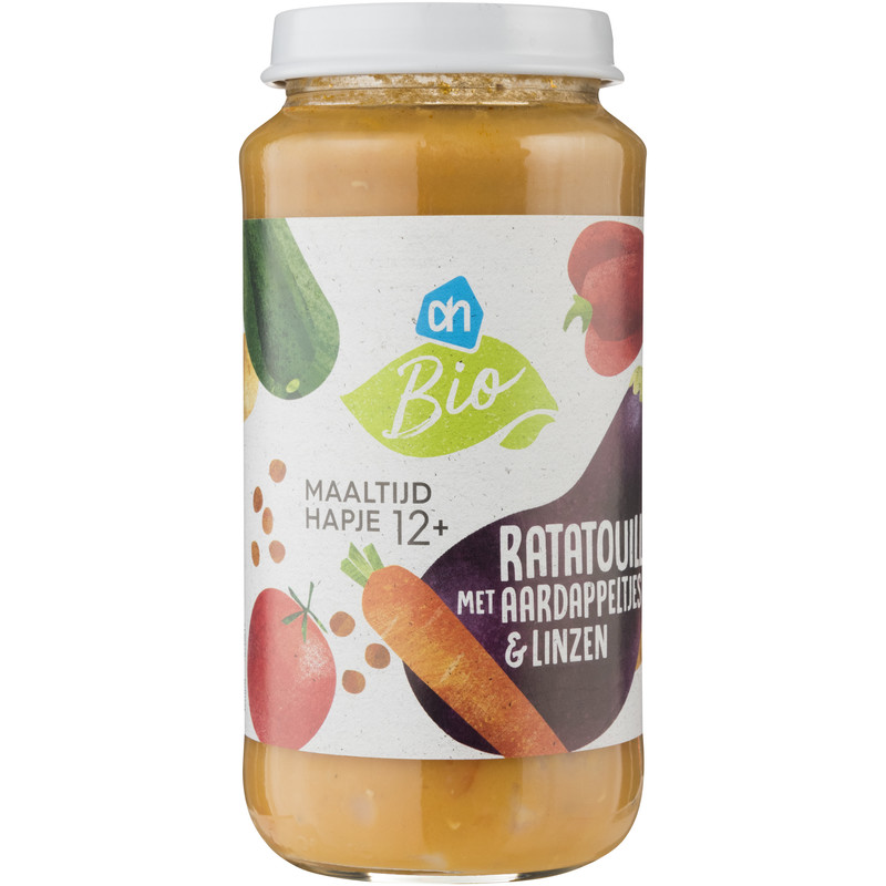 Een afbeelding van AH Biologisch Ratatouille met aardappelen 12m+