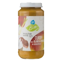 AH Biologisch Curry met rund en mango in kokos 12m+