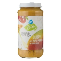 AH Biologisch Curry met kip en mango in kokos 15m+