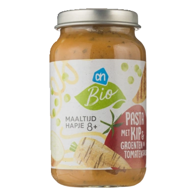 pdp-image-AH Biologisch Pasta met kip en groente in tomsaus 8m+