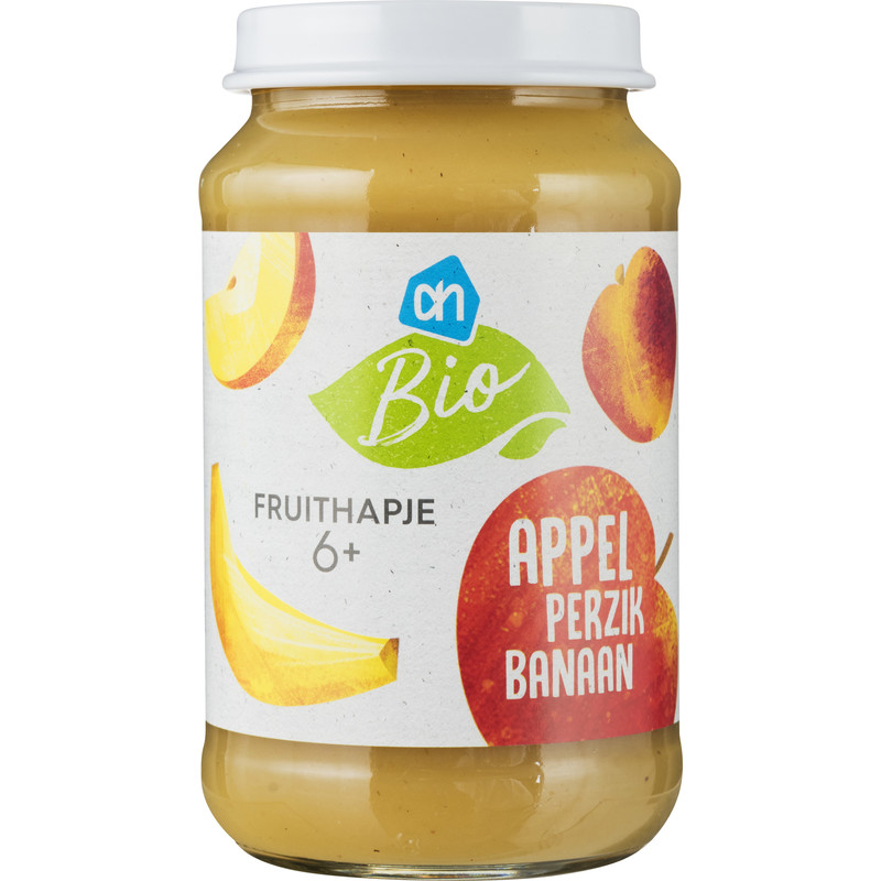 Een afbeelding van AH Biologisch Fruithapje appel perzik banaan 6m+