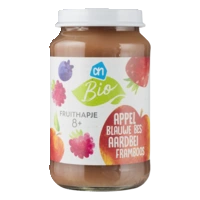 AH Biologisch Fruithapje appel blauwe bes aardbei 8m+