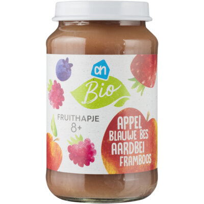 pdp-image-AH Biologisch Fruithapje appel blauwe bes aardbei 8m+