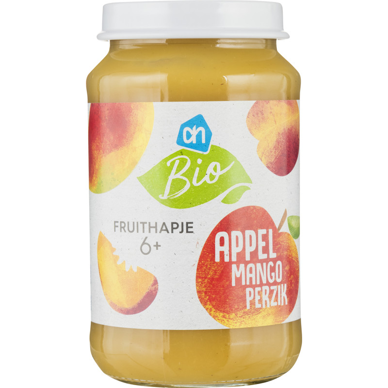 Een afbeelding van AH Biologisch Fruithapje appel mango perzik 6m+
