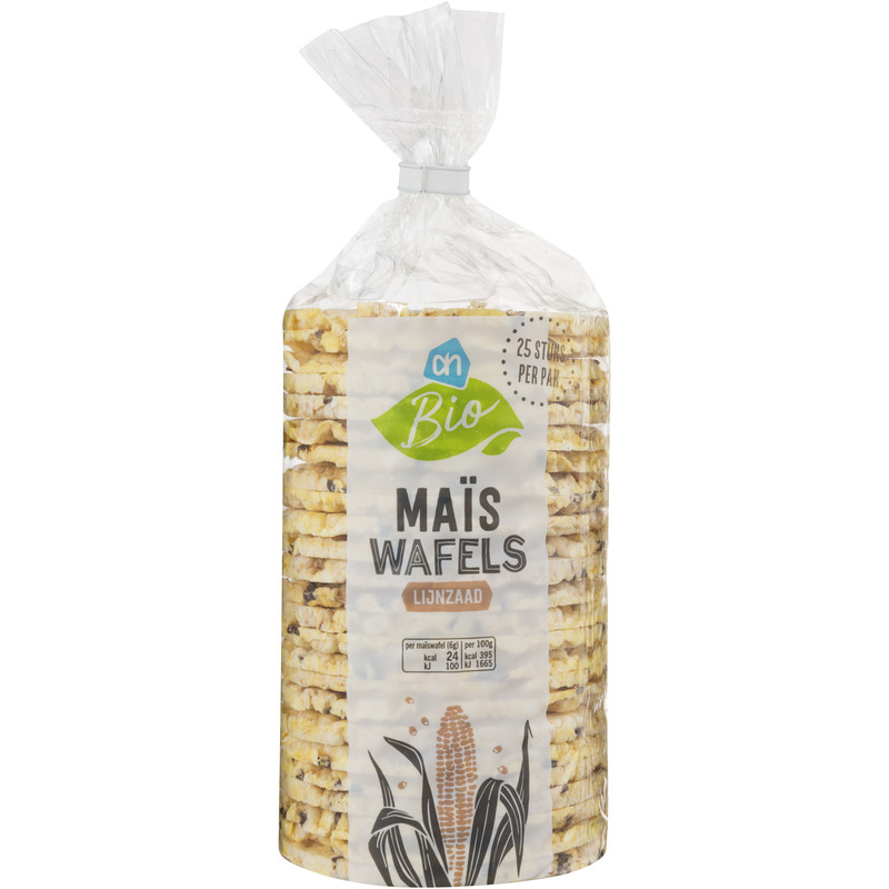 Een afbeelding van AH Biologisch Maiswafels lijnzaad