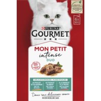 Een afbeelding van Gourmet Mon petit duo zalm & kip kattenvoer nat